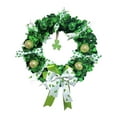 thumbnail image 2 of Tnarru ST Patricks Day Wreath ST.patrick's Day Decor Bow Green Rustic Three Leaf Wreath Front Door Wreath for Wedding Holiday, 2 of 8
