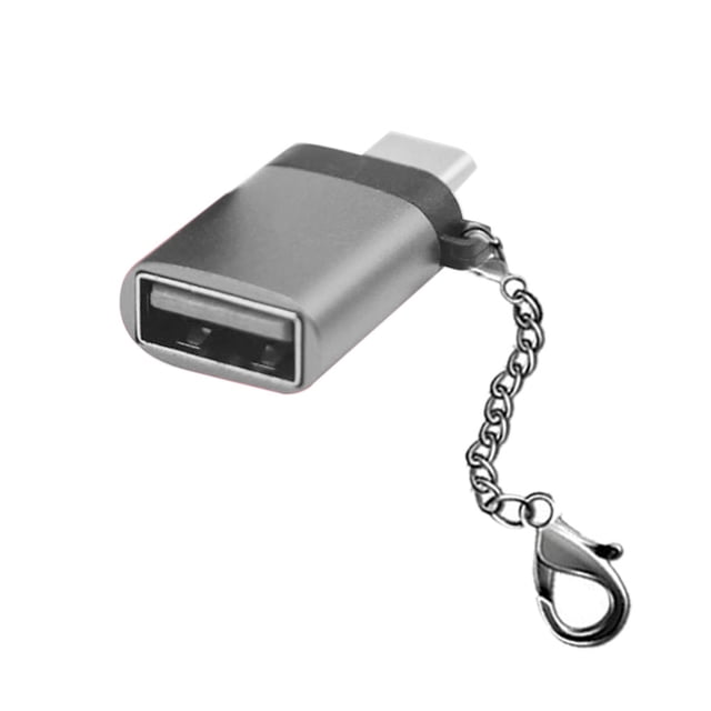 Inteprter Nuevo adaptador portátil tipo c a USB ordenador portátil USB 3,0 Mini convertidor de USB-C de aleación de aluminio Juegos de teclado y mouse para computadora plata