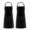 thumbnail image 1 of Adjustable Bib Apron with Pockets, 2-Pack, Black, 1 of 5