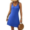 thumbnail image 3 of Coverup Summer Dresses for Women 2025 Eyelet Casual Loose Sleeveless Sundresses Tank Dresses Royal Blue S, 3 of 9