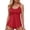 Red, variant on Women's Tankini Bathing Suit 2 Piece Tummy Control Swimsuit Scallop Trim Tankini Top with Bottom