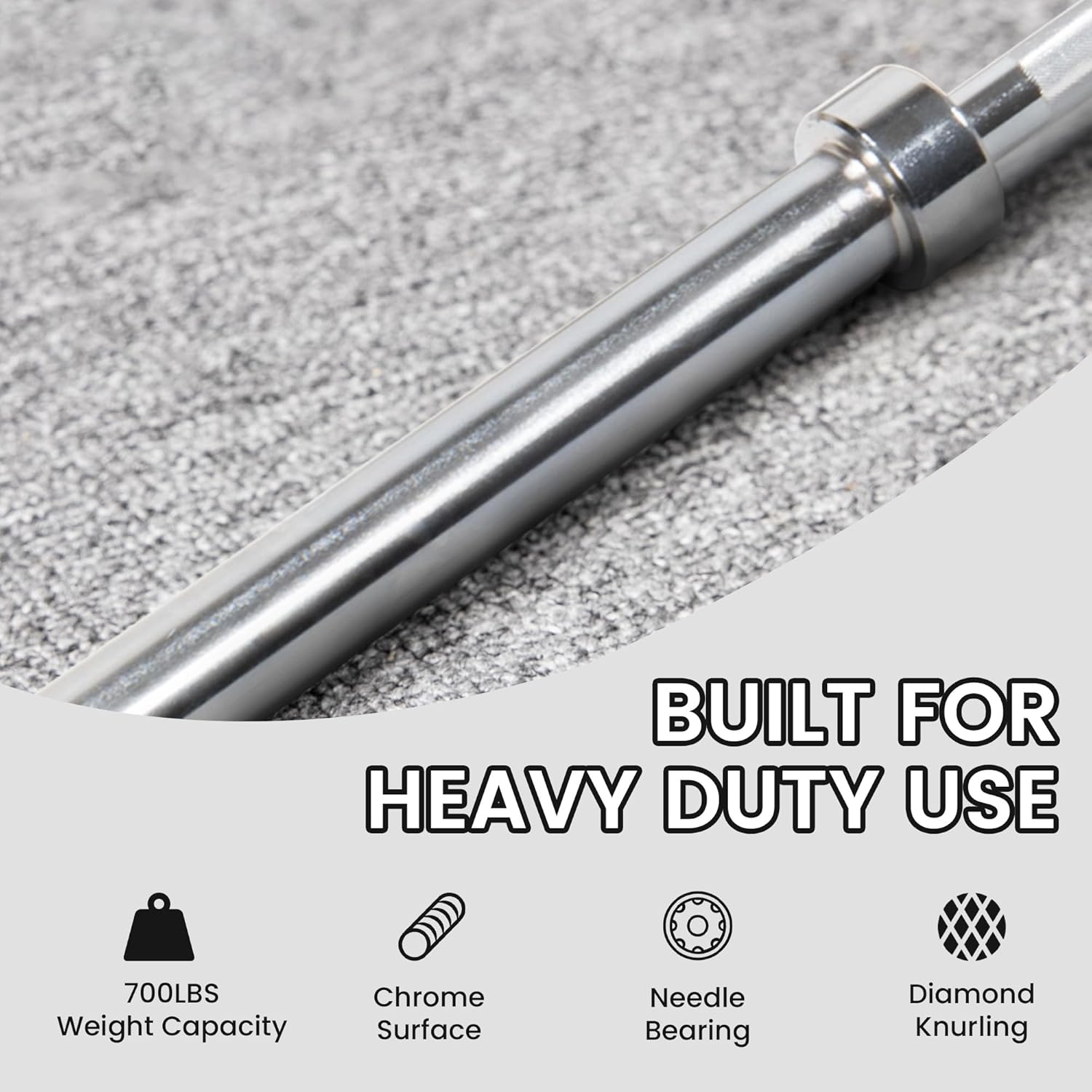 2 Inch  Barbell Bar, 5/6/7 Feet Bar with Collar for Home Gym Strength Training