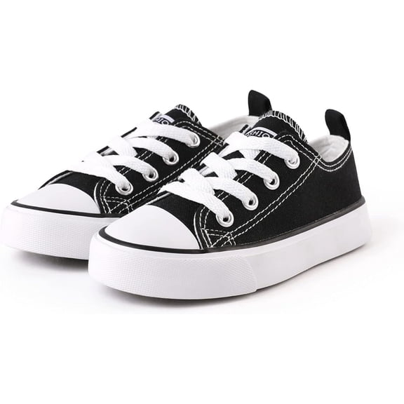 PatPat Girls Boys Sneaker Shoes Lace Up Canvas Fashion Back to School Walking Tennis Running Shoes (Toddler to Kid)