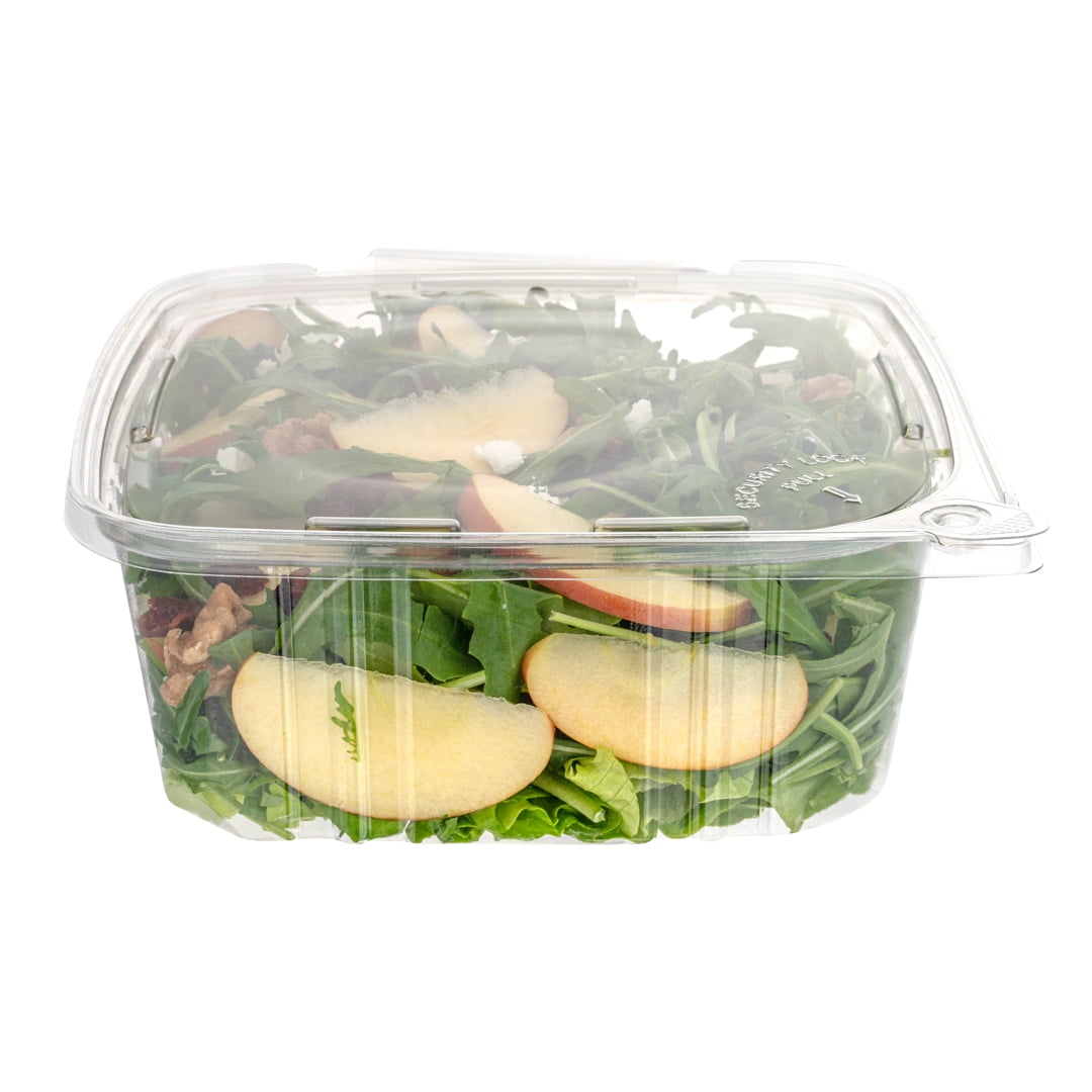 Tamper Tek 24 oz Round Clear Plastic Bowl - with Lid, Tamper-Evident - 6  3/4 x 6 1/2 x 2 3/4 - 100 count box
