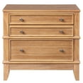 thumbnail image 3 of Royard Oaktree Rustic Nightstand with Drawers, Wood Bedside Table with Metal Handles for Bedroom, 3 of 6