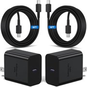 AoVoTo 2Pack 45W USB C Super Fast Charging, USB C Wall Charger and 6ft Type C Cable Cord for Samsung Galaxy S25 Ultra/S25/ S25+/S24 Ultra/S24 Plus/S24+/S23 Ultra/S23+/S22 Ultra/S22 Plus/S21/Note 20