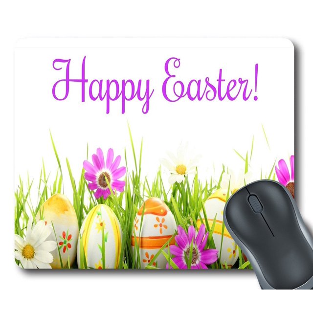 ABPHQTO Alfombrilla de ratón Happy Easter Alfombrilla de ratón rectangular única personalizada para juegos 22x25 cm