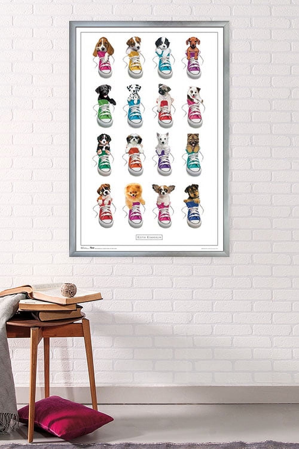 Keith Kimberlin - Puppies in Shoes Wall Poster, 22.375" x 34", Framed