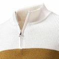 thumbnail image 4 of Babcutegg Big and Tall Mens Quarter Zip Sweater Stand Collar Color Block Knit Pullover Casual Fall Winter Top Size XL, 4 of 5