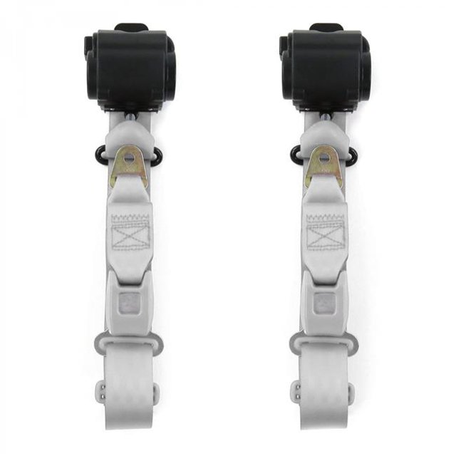 Standard 3 Point Gray Retractable Bucket Seat Belt Kit for 1947-1952 VW Type 1 Split - 2 Belts