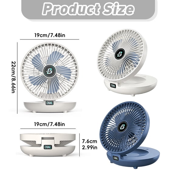 Clearance Sale! | Quiet Oscillating Portable Desk Fan, Foldable Dual Use Table & Wall Mount Cooling Fan For Bedroom Home Indoor Use
