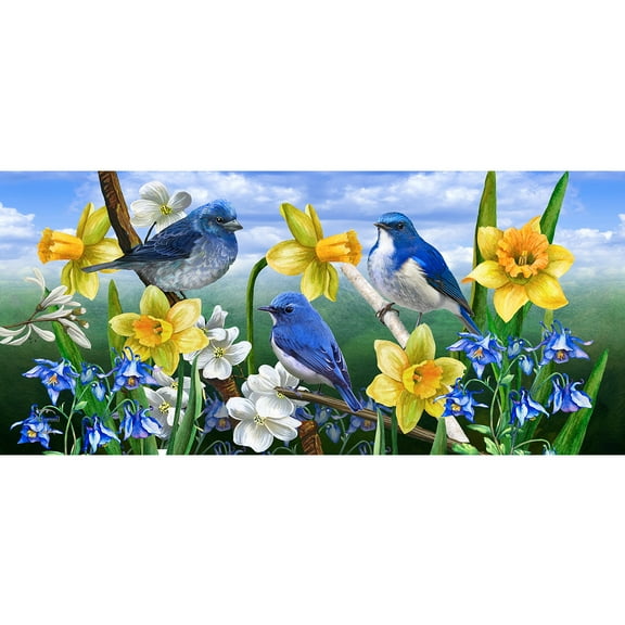 Briarwood Lane Bluebirds and Daffodils Mini Mat