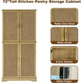 thumbnail image 6 of 72" Kitchen Pantry Cabinet, Farmhouse Storage Cabinet with 8 Door Shelves and 1 Drawer, Light Oak Cupboard for Kitchen, Living Room, Dining Room, Bathroom, 6 of 9