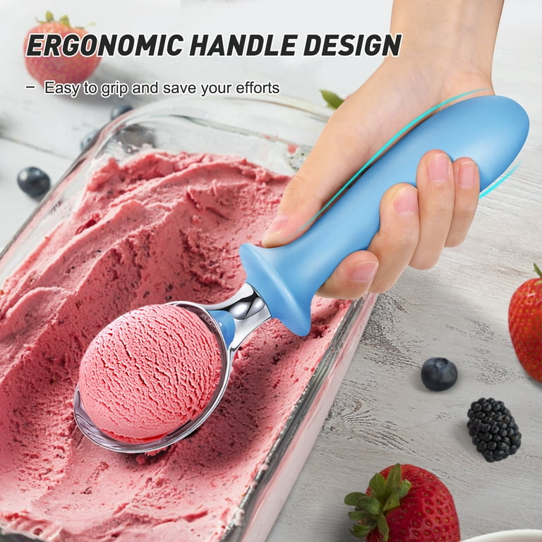 BESTONZON Ice Cream Scoop Zinc Alloy Dessert Spoon Dishwasher Safe Ice  Cream Scooper with Comfortable Handle (Aqua) 