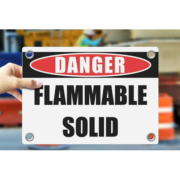 FLAMMABLE SOLID | Warning Notice Caution Danger 3mm PVC Sign