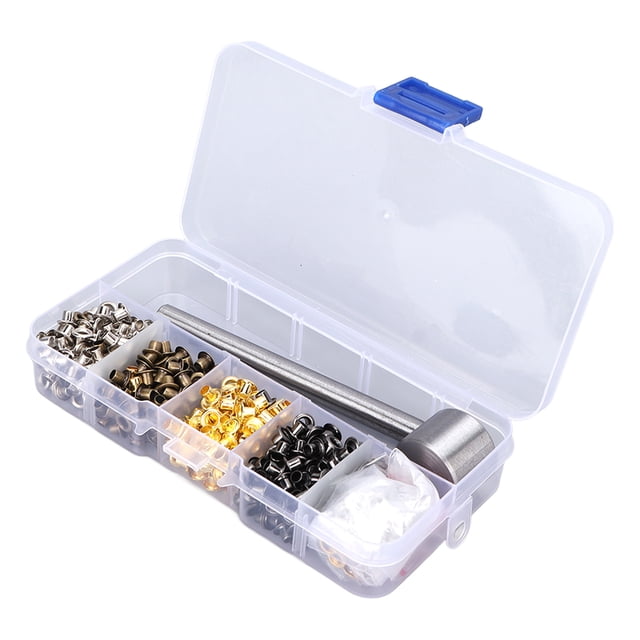 Ojales de metal de cobre chapado Bling Bling 400 piezas con caja de almacenamiento