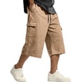 thumbnail image 2 of Dresfit Cargo Shorts for Men Baggy Drawstring Long Shorts Summer 2026 Baggy Outdoor Bermuda Shorts Big and Tall Cropped Loose Athletic Carpenter Shorts L, 2 of 6