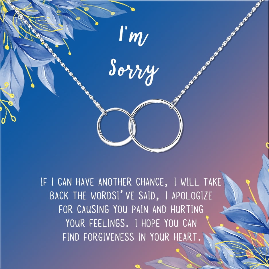 I'm Sorry Card and Necklace Gift Set, Apology Card and Jewelry Gift Set, Apology Gift for Her, Gift for Forgiveness, Apology Gift for Wife, Silver Infinity Necklace and Card Apology Gift