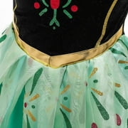 Jurebecia Princess Costume Halloween Dress Birthday Party up Clothes with Accessories Green 120 cm 5-6 Years