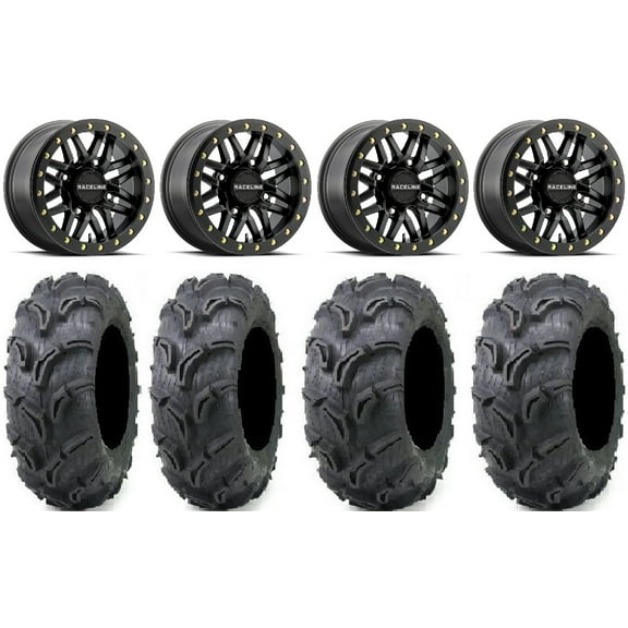 Raceline Ryno Bdlk 14" Bk Wheels 30" Zilla Tires Kawasaki Mule Pro FXT