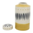 thumbnail image 2 of Sagebrook Home Ceramic 10"h Tribal Jar with Lid, Yellow, 2 of 4