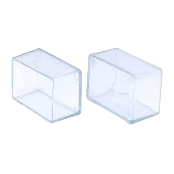 Flyshop 12PCS Chair Leg Caps, PVC Furniture Floor Protectors, Non-Scratch Rectangle Table Chair Leg Tips Caps, 1-3/16" x 2", 30 x 50mm, Transparent