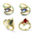 thumbnail image 3 of K-KED Marquise Cubic Zircon Engagement Rings Gold Plated Women Delicate Jewelry Party Size 6-10-8-Olive Green, 3 of 8