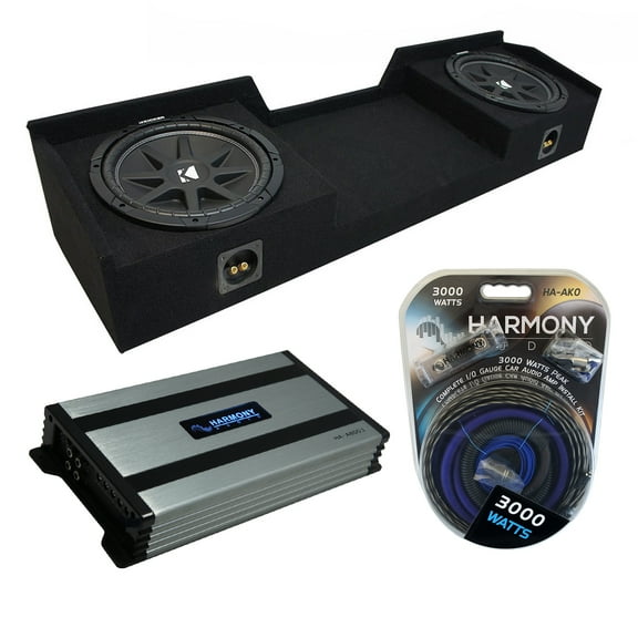 96-06 GMC Sierra Ext Cab Truck Kicker Comp C12 Dual 12 Sub Box & HA-A800.1 Amp