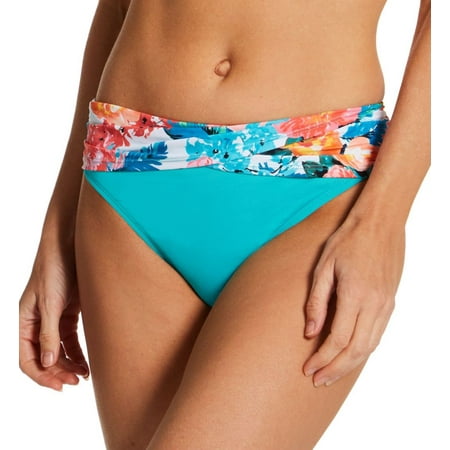 Women s Bleu Rod Beattie BC22511 Blooming Chic Sarong Hipster Swim Bottom (Wave Runner 8)