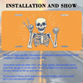 thumbnail image 3 of 1 Pcs 2D Flat License Plate Covers & Frames, Skeleton Peace Sign For Decorative Front, Waterproof For Decoration Aluminum License Plate Covers & Frames Cover For Men Women, 12" X 6", 3 of 7