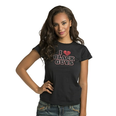 Design History Black Stretch Jersey - Sweet Vibes Junior Womens Black Screen Print Stretch Jersey Cap Sleeve Tee Shirt