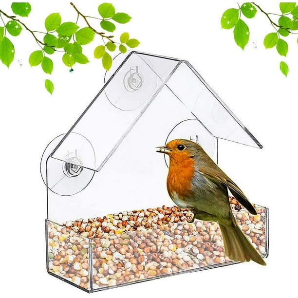 Mangeoire à oiseaux transparente Mangeoire à oiseaux suspendue pour fenêtre  