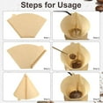thumbnail image 4 of 160 Count #4 Cone Coffee Filters 8-12 Cup Disposable Coffee Filters 4 Cone Paper Unbleached Natural Number 4 Filters Paper Compatible with Ninja Coffee Filter, Drip and Pour Over Coffee Maker, 4 of 10