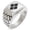 Silver, variant on Stainless Steel Takeda Samurai Crest Geometric Pattern Step-Down Biker Style Polished Ring