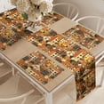thumbnail image 2 of Ambesonne City Table Runner & Placemats, Panoramic Illustration, Placemat 4 pcs + Runner 14"x72", Green Orange Beige, 2 of 2