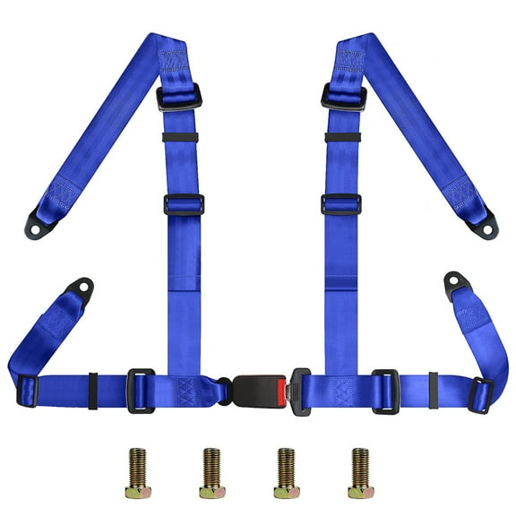 ONMLHK 4Point Buckle 2" Racing Seat Belt Harness for ATV UTV Go Kart Buggy Blue