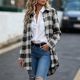 thumbnail image 2 of Jacket for Women Baeitkot Relaxed Fit Plaid Shacket Button Down Lapel Tops Lightweight Casual Outwear with Pockets, 2 of 7