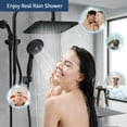 thumbnail image 4 of 8'' High Pressure Rainfall Shower Head with 6 Function Handheld Shower Spray, Dual Shower Head Combo with Adjustable Slide Bar, Luxury Matte Black, 4 of 7