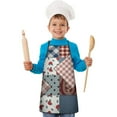 thumbnail image 2 of Pioneer Flower Floral Print Pattern Kids Aprons for Girls and Boys,Adjustable Neck Strap Toddler Aprons for Kids Cooking Baking, 2 of 7