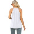 thumbnail image 3 of Womens Tank Tops Loose Fit Summer Lace Halter Tops Sleeveless Shirts Pleated, 3 of 8