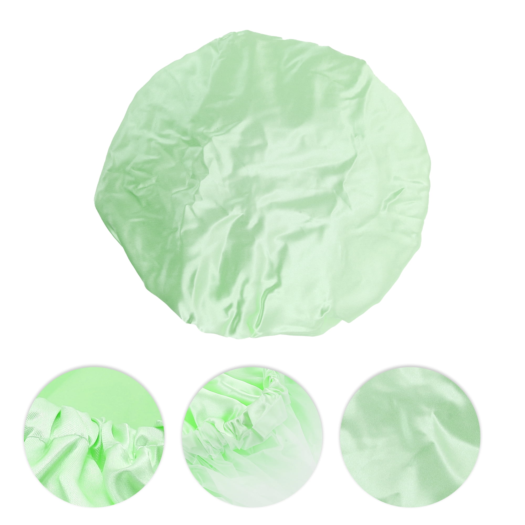 Unique Bargains Double Layer Shower Cap Hair Cap for Bath 1Pc Light Green