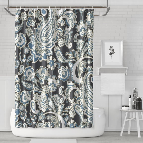 Artistic Boho Shower Curtain - Decorative Ethnic Mandala Print Waterproof Bath Curtain 72x72, Quick-Dry Hotel Style with 12 Hooks for Easy Installation