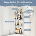 thumbnail image 5 of Corner Shower Caddy Standing - 4 Tier Acrylic Shower Organizer with Soap Holder, Aluminium Corner Shelf Standing for Bathroom, 5 of 7