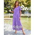 thumbnail image 2 of Ekouaer Nightgowns for Women Short Sleeve Night Shirts Full Length Night Gowns with Pockets, 2 of 6