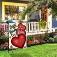 thumbnail image 4 of Moocorvic Valentines Day Garden Flag 12x18 Inch, Heart Print Welcome Yard Outdoor Flag for Yard Outdoor Decoration, 4 of 6