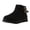 Black, variant on Bmisegm Suede Boots for Women Booties Womens Shoes Fashion Lightweight Round Toe Thick Sole Flat Suede Low Tube Metal Buckle Short Boots Boots for Women Brown 8