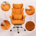 thumbnail image 5 of ALEAVIC Massage Office Chair with Footrest, 500lbs Desk Chair with Lumbar Support Wide Seat High Back Task Executive Ergonomic Chair for Home Office, Orange, 5 of 6