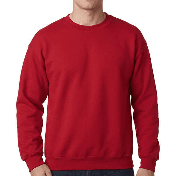 Hanes Ultimate Cotton Crewneck Sweatshirt, Men's Fleece High-Stitch Sweater, Deep Red, 2XL