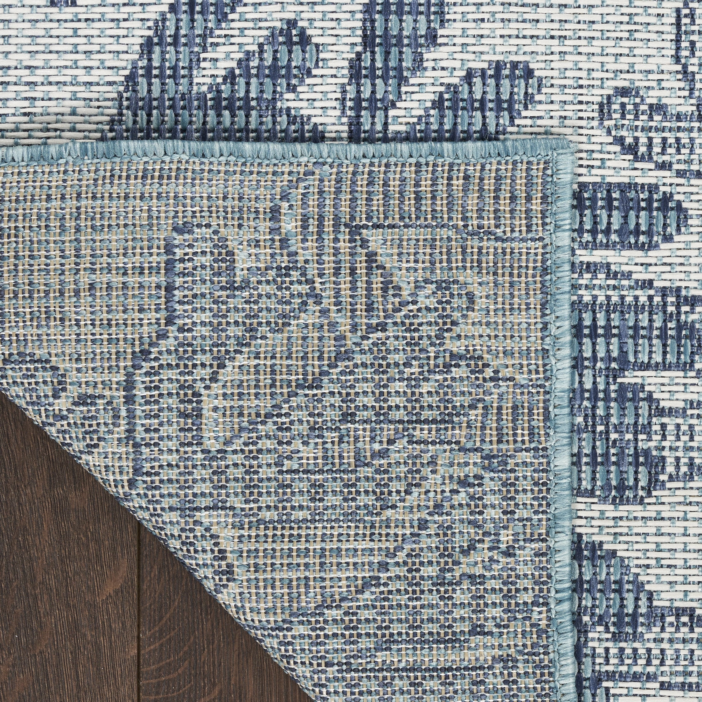 Nourison Garden Oasis Indoor/Outdoor Blue 5' x 7' Area Rug (5x7)