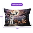 thumbnail image 4 of Spooky Halloween Night Witch Akita Glowing Pumpkins Pillow Cushion Double Sided Inu Dog Lover Throw Pillow - 12015, 4 of 4
